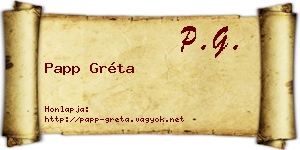 Papp Gréta névjegykártya