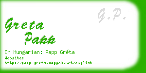 greta papp business card